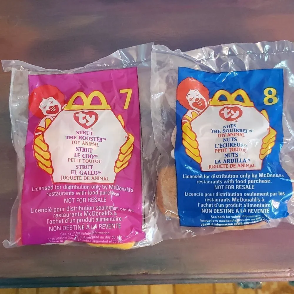 Vintage Complete Set of 12 Sealed McDonalds Teeny Beanie Babies (1999)